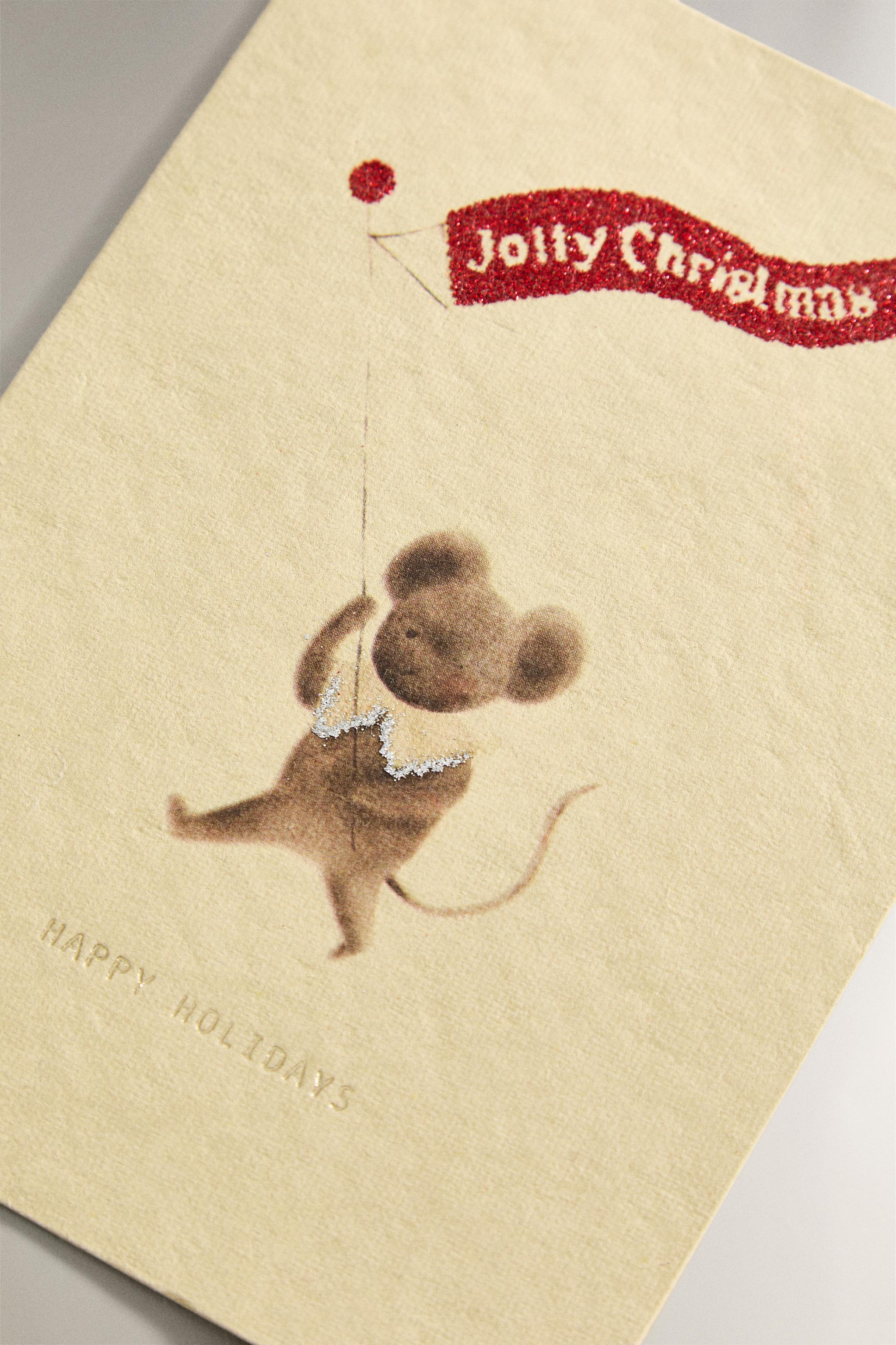 ENSEMBLE CARTES POSTALES SOURIS NOËL (ENSEMBLE DE 6)